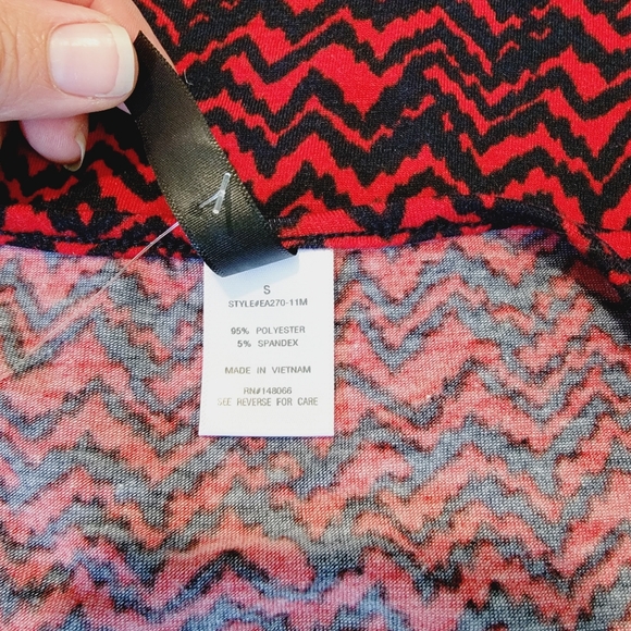 Wrap Dress, Red and Black, Marcelle Margaux size Small - Picture 5 of 7